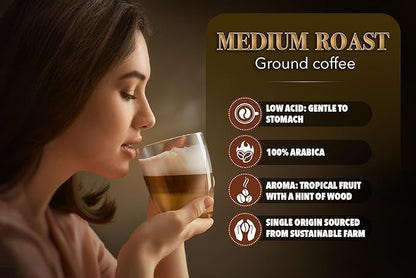 TARMO - REAL BREW | Low Acid 100% ARABICA Ground Coffee | Specialty Vietnamese Coffee | Single Origin Medium Roast | Coffee Ground 35.5 Oz Bag
