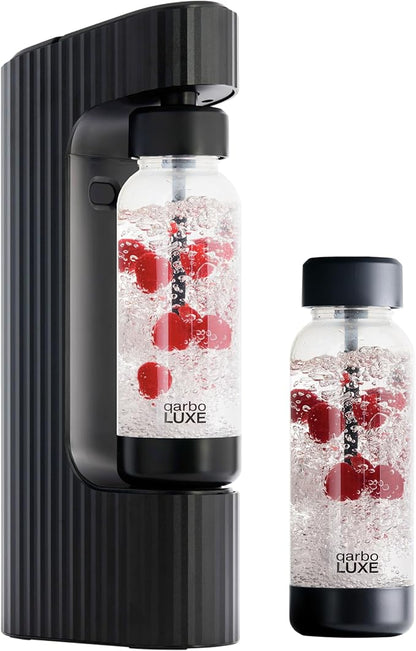 Twenty39 Qarbo LUXE Sparkling Water & Beverage Maker, Wide-Mouth 1L Bottle, Metal Body (Tuscan Gold) | Carbonate Water, Infusions & Low-Sugar Drinks | Easy-Clean Care, Reusable Bottle