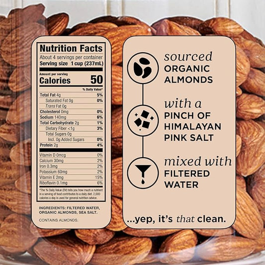 Mooala Organic Simple Almondmilk - -Shelf Stable Single Serve Cartons, 3 Ingredients, No Gums, No Oil, No Fillers Unsweetened, Dairy Free Milk, On The Go 12 Pack