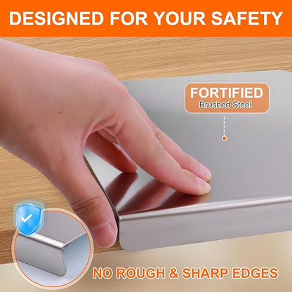 304 Stainless Steel Cutting Board with 2 Pack Non-Slip Mats, Yoposeo Heavy Duty Baking Cutting Chopping Boards for Kitchen, Meat, Fruits, Vegetables, Bread and Baking (19.7" X 15.7"/ 50 X 40cm)
