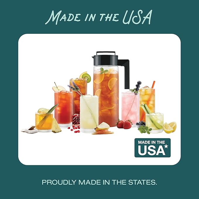 Takeya Patented and Airtight Pitcher Made in the USA, 2 Quart, Blueberry, 10034