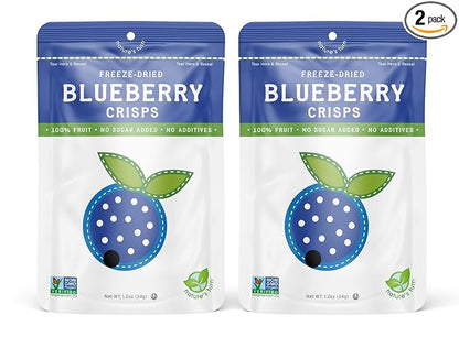 Nature’s Turn Freeze-Dried Fruit Snacks, Blueberry Crisps, Pack of 2 (1.2 oz Each)