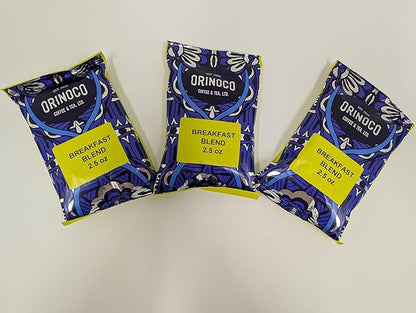 Orinoco Coffee Packets, Pre Ground Coffee Packs, Breakfast Blend Medium Roast, Bulk Bags for Drip Coffee Makers (2.5 oz Bags, Pack of 64)