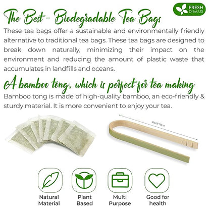 FreshDrinkUS, Premium 75 Rosemary Leaf Tea Bags, 100% Natural and Pure Rosemary Dried Leaves, Pure Herbal Tea, No Additives, No Caffeine, No Gluten, Vegan.
