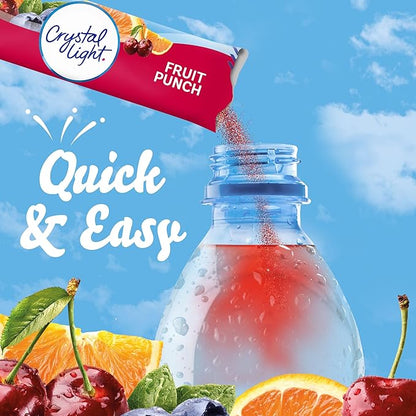 Crystal Light Fruit Punch Artificially Flavored Powdered Drink Mix, 10 ct. On-the-Go-Packets