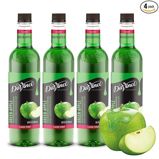 DaVinci Gourmet Green Apple Syrup, 25.4 Fluid Ounces (Pack of 4)