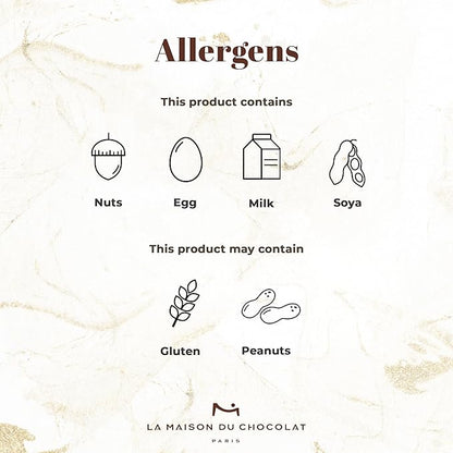 La Maison Du Chocolat Premium Macaron Gift Box - 24pcs Gourmet French Dark Chocolate Filling with Shells in Assorted Flavors