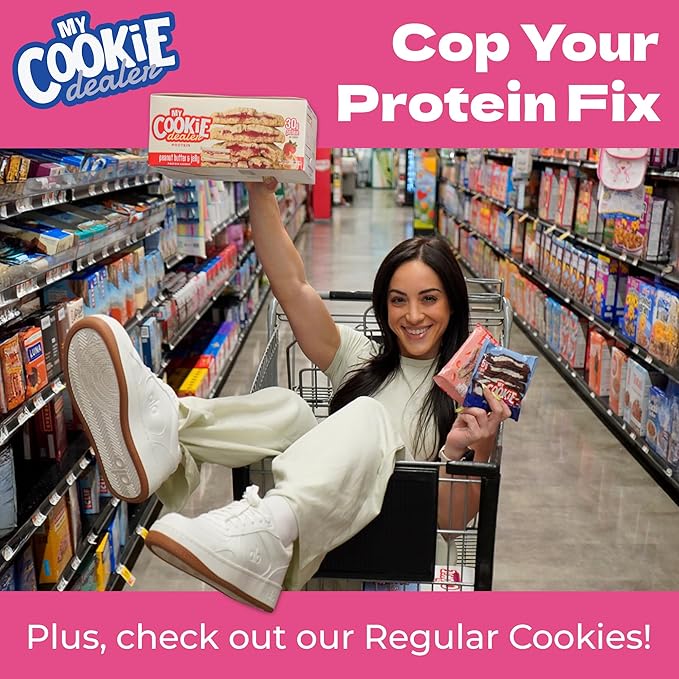 My Cookie Dealer Protein Cookies, Strawberry Creme (2.2oz, Pack of 3) - 15g Protein per Cookie - Individually Wrapped Workout Snacks for On-The-Go Travel