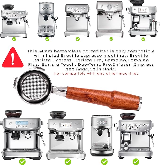Espresso Accessory Kit for Breville - Tamping Station, Stainless Steel Dosing Cup, Bottomless Portafilter, Distribution Tool, 30lb Tamper