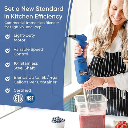 Commercial Immersion Blender, Hand Held Blender, 350W 4000-20000RPM, Stainless-Steel, 10 inch Removable Shaft with Variable Speed -2025 upgrade