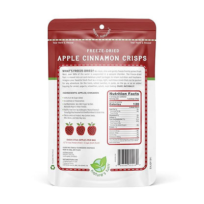 Nature’s Turn Freeze-Dried Fruit Snacks, Apple Cinnamon Crisps, Pack of 2 (1.2 oz Each)