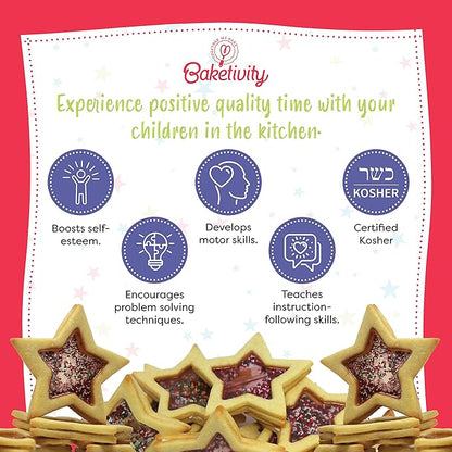 Baketivity Snow Globe Cookies Baking Kit - Duff Goldman Cooking Recipe - DIY Family Fun Cookie Making Kit - Pre Measured Ingredients Cookie Baking Kit for Kids - Tiny Gift for Kids, Teens, And Adults