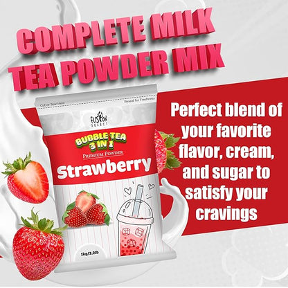 Fusion Select 2.2lb Tea Powder Blueberry Tea Flavored-3-in-1 Drink Powder with Cream & Sugar - Instant Pre-Mixed Beverage for Hot or Cold Blends or Yummy Frappes