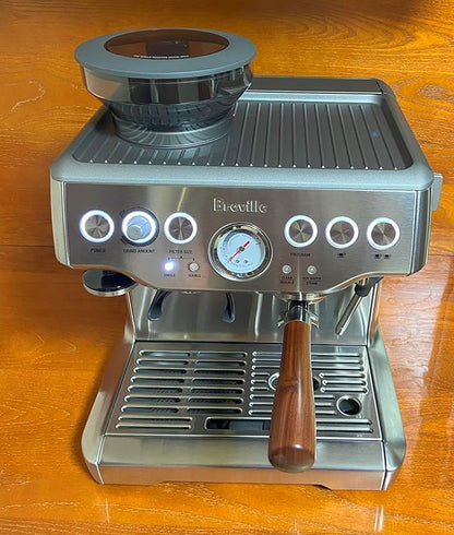 Double Spout Portafilter Compatible with Breville Barista Express Touch Bambino Infuser Duo Espresso Machine - 54mm Espresso Portafilter - Double Shot Filter Basket - Accessories - Wooden