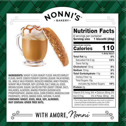 Nonni's Holiday Italian Biscotti Cookies - 3 Boxes Christmas Cookies - Dark Chocolate Peppermint Cookies, Gingerbread Cookies & Pumpkin Cookies - Biscotti Individually Wrapped Cookies - 6.88 oz