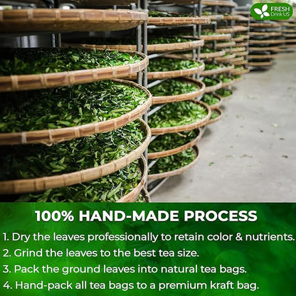 FreshDrinkUS, Premium 135 Nettle Leaf Tea Bags, 100% Natural & Pure, Stinging Nettle Leaf Tea, Nettle Leaf Tea, Burn Nettle, Stinging Nettle, Nettle Tea, Stinger Tea, No Sugar/ Caffeine & Gluten, Vegan