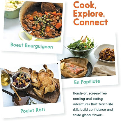 eat2explore Cooking Kits for Kids – Interactive & Educational Kids Cooking Sets Real for Ages 5 and Up,3 Recipe Cards & Global Ingredients – Fun Gift for Young Chefs (France Edition)