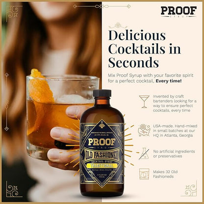 Proof Syrup - Old Fashioned Cocktail Mix - Made with Real Bitters & Cane Sugar - Traditional Flavor - Fast, Easy, Delicious, Handcrafted Cocktail Syrup - 4oz