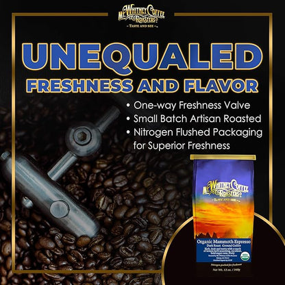 Mt. Whitney Organic Mammoth Espresso, Low Acid Coffee (Ground 12 Oz)