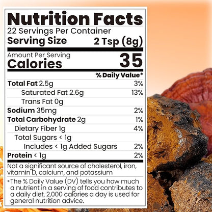 Mushroom Coffee Creamer, Orange Flavored, Probiotics, MCT Powder and 6 Mushrooms | Lion's Mane, Turkey Tail, Reishi, Maitake, Chaga, Cordyceps | Boosts Energy, Focus, Supports Immunity | Gluten-Free, Vegan, 6.35 Oz