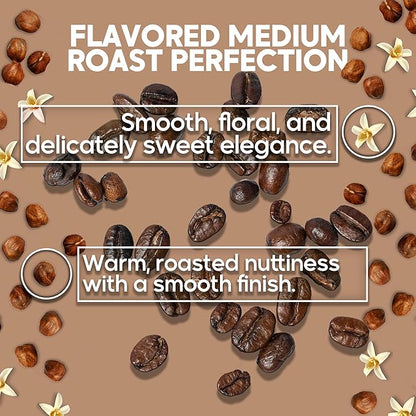 Sarasota Coffee Whole Bean Vanilla Hazelnut | Medium Roast Gourmet Flavored Coffee Beans | Low Acid, Mold Free, Specialty Grade Bulk Beans | 5lb (80 oz)