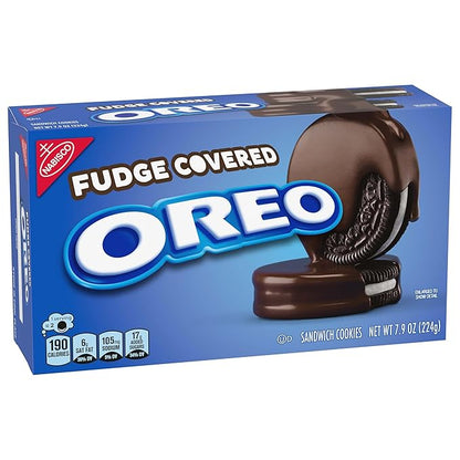 OREO Fudge Covered Chocolate Sandwich Cookies, Original Flavor, 12 - 7.9 oz Boxes
