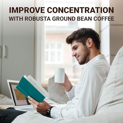 doanhdang - 17.6 Oz Premium Robusta Ground Bean Coffee, 100% Robusta Medium Roast, Rich Flavor for Espresso Shot and Brew, Origin from Vietnam, Ground Med Roast Beans