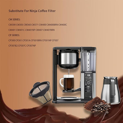 CM300 Coffee Filter Basket for Ninja,Reusable Permanent Coffee Pot Replacement for Ninja Coffee Maker CM300, CM305, CM360, CM371, CM400 (2 PCS)