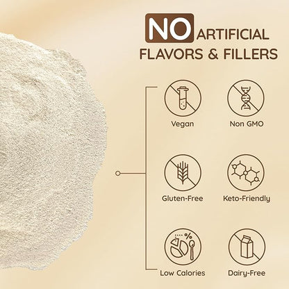Veltracha Mushroom Coffee Creamer, Superfood Coconut Creamer Powder with 6 Adaptogenic Mushrooms - Reishi, Turkey Tail, Lions Mane, Non-Dairy Coconut Powdered Creamer for Energy & Focus & Digestion, 30 Servings, Sweet