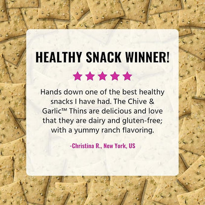 Every Body Eat Snack Thins, Allergen Friendly, Vegan, Gluten Free and Dairy Free (6 Count, Chive & Garlic)