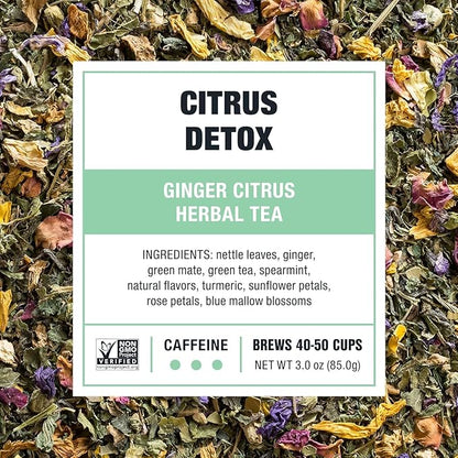 Tiesta Tea - Ginger Citrus Herbal Loose Leaf Tea, Lemon Ginger with Mint and Chamomile, Caffeine-Free, Hot or Iced, Refillable Tin, Makes Up to 50 Cups, 3 Ounce