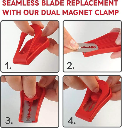 Upgraded Extractable & Magnetic Bread Lame Dough Scoring Tool - Professional Sourdough scoring tool for Sourdough Bread baking & Bread Making Tools - Scoring Patterns booklet & 5 Razor Blades