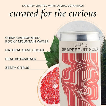 Strongwater Sparkling Grapefruit Soda - 12 Pack Cans (8.4 Fl Oz Each) - Premium Craft Cocktail Mixer Made with Rocky Mountain Water, Grapefruit, Sea Salt - Real Cane Sugar, No Artificial Flavor