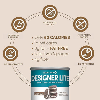 Designer Wellness, Designer Lite, Low Calorie Natural Protein, Prebiotic Fiber, Key Vitamins & Minerals, Vanilla Cupcake and Chocolate Cookies & Cream Bundle
