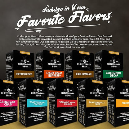 Christopher Bean Coffee - 396 servings, 30 to 1 Blend Bag in Box Liquid Instant Coffee or Cold Brew Coffee Concentrate - Hot or Iced Coffee - Jamaica Me Crazy