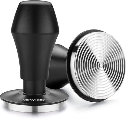 Normcore 58mm Espresso Coffee Tamper V4, Spring Loaded Tamper With Stainless Steel Ripple Base with 15lb 25lb 30lbs Replacement Springs, Anodized Aluminum Handle and Stand