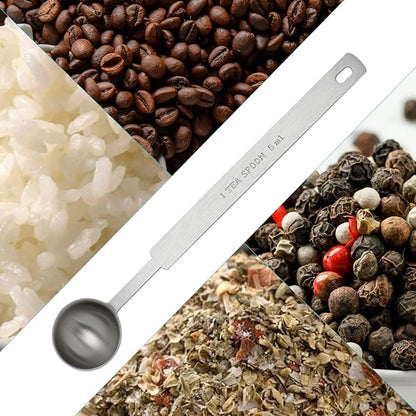 3PCS Teaspoon Measuring Spoon, 5ml/1 tsp/5 Gram Scoop, Long Handle for Cooking & Baking, Dishwasher Safe Measuring Spoon