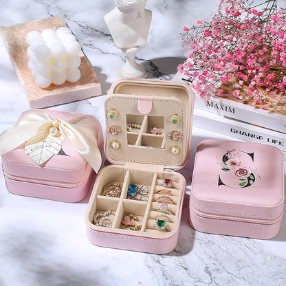 AYGXU personalized jewelry box,iced coffee glass,bridesmaid gifts,gifts for women,aesthetic cups,Travel Gifts for Teacher,best teacher appreciation gifts,Initial Q pink