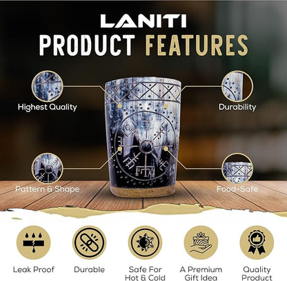 Ox Horn Shot Glass Set of 4 – Handcrafted Viking Cups with Unique Engraved Design – Cool Norse Horn Shot Glasses for Ancient Age Whiskey, Mead & Spirits – Rustic Gift for Men, Barware Collection