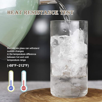 BaveL Thin Highball Glasses Set of 4,19oz Cocktail Glass Set,Tall Drinking Glasses for Water,Juice,Milk,Cocktails,Beer and More,Elegant Bar Glassware,Lead-Free Pint Glasses,Glass Drink Tumblers