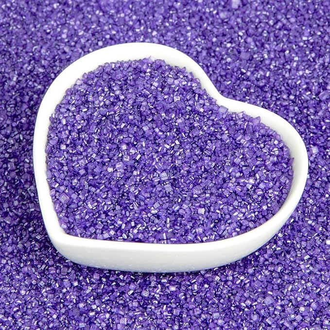 Edible Purple Sanding Sugar Sprinkles,Edible Crystals for Cake Decorating,150g/5.3oz,christmas Coarse Sugar Sprinkle Mix for Baking,Cookies,Ice Cream,Fondant Cake,Caramel Apples,Cupcakes,Desserts Topper Decoration Supplies