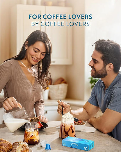 ROSSO CAFFÈ Espresso Coffee Pods for Nespresso Original Machines - 80 Capsules Ice Pack, 2 Rich and Smooth Flavors, Perfect for Iced Summer Coffee - Made in Italy