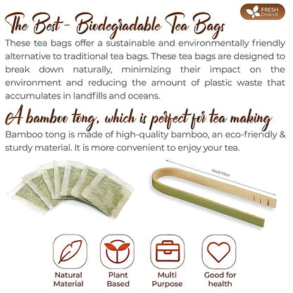 FreshDrinkUS, Premium 75 Marshmallow Root Tea Bags, 100% Natural & Pure from Marshmallow Root, Eco-Conscious Tea Bags, Herbal Tea. No Sugar, No Caffeine, No Gluten, Vegan.