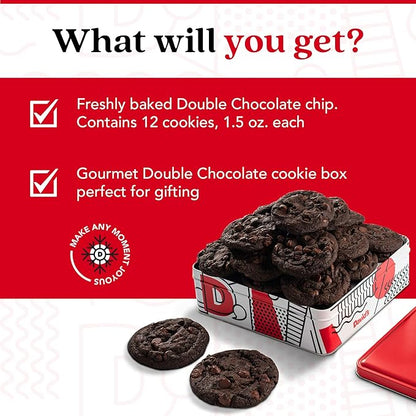 David's Cookies 1lb Double Chocolate Chunk Fresh Baked Cookies - Handmade and Gourmet Cookies - Delectable and Made with Premium Ingredients - Cookie Gift Basket - Great Gift For All Occasions