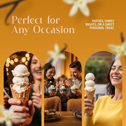 Triple Scoop - Premium Vanilla Ice Cream Mix For Ice Cream Maker. Simple, Easy, Delicious. From Gourmet Mix To Maker in 5 Minutes, Makes 2 Creamy Quarts. Made in USA. (1 Pack, Vanilla)