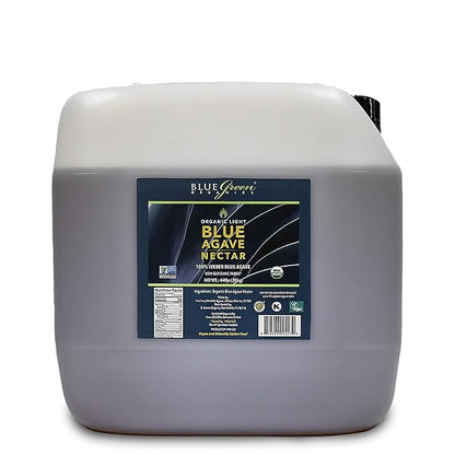 BLUE GREEN ORGANICS, Agave syrup, Agave, Gluten Free, Organic, Sweetener, cakes, coffees, pancakes or any baked good, For restaurants, Sugar substitute Light, 44 lb, 4 gallon