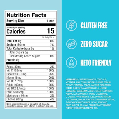 ZOA Zero Sugar Energy Drinks, Tropical Punch - Sugar Free with Electrolytes, Healthy Vitamin C, Amino Acids, Essential B-Vitamins, and Caffeine from Green Tea - 16 Fl Oz (12-Pack)