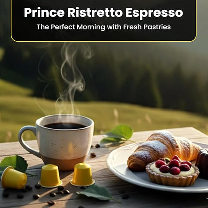 Prince Caffe Espresso Pods – Ristretto Intensity 10, Dark Roast, The Espresso Coffee Pods Are Compatible with Nespresso Original Line Machines, 30 Count (3 x 10 Capsules) Premium Quality Coffee Capsules.