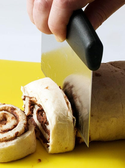 Dough Scraper Bench Knife: Professional Quality Heavy Duty Stainless Steel Bench Scraper, Chopper, Cutter - Perfect for Pastry, Nuts, Herbs, Chocolate, Pizza Dough, Soap, Bread Baking