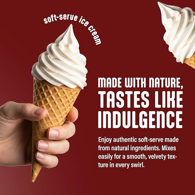 Blentte Soft Serve Ice Cream Mix - Natural Creamy Softserve Powder for Frozen Dessert Maker, Homemade Icecream, Gelato, or Yogurt - 4% Dairy Blend - Clean Label - Smooth Texture - Vanilla - 2.9 lbs